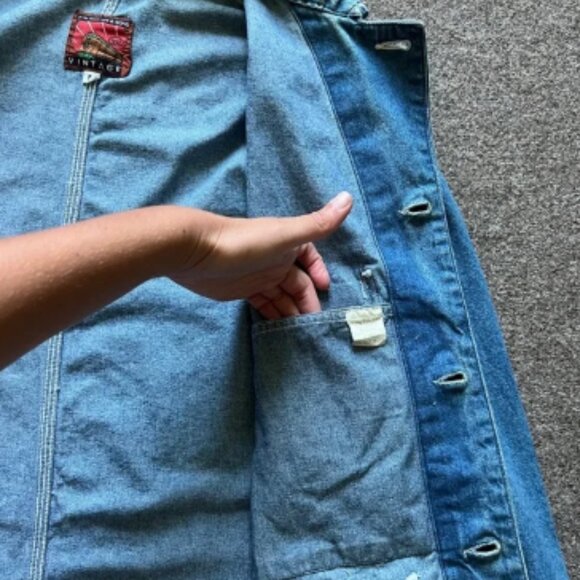 Vintage H.W. Carter & Sons Railroad Denim Chore Work Jacket Watch The Wear Small - Picture 10 of 16